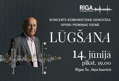 Izrādes "LŪGŠANA. Orķestris Rīga, koris Sōla un Kaspars Ādamsons" attels