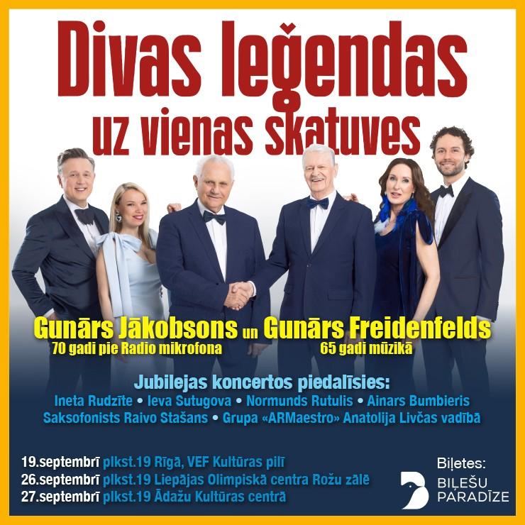Izrādes "Gunārs Freidenfelds un Gunārs Jākobsons – divas leģendas uz vienas skatuves" attels