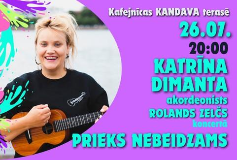 Izrādes "Kandavas Mākslas plenēra ietvaros KATRĪNAS DIMANTAS koncerts "PRIEKS NEBEIDZAMS"" attels