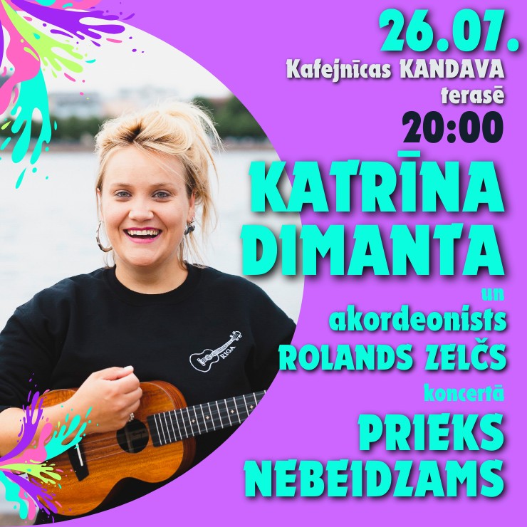 Izrādes "Kandavas Mākslas plenēra ietvaros KATRĪNAS DIMANTAS koncerts "PRIEKS NEBEIDZAMS"" attels