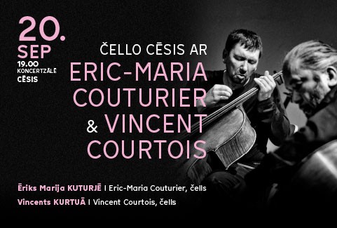 Izrādes "Čello Cēsis ar ERIC-MARIA COUTURIER & VINCENT COURTOIS" attels