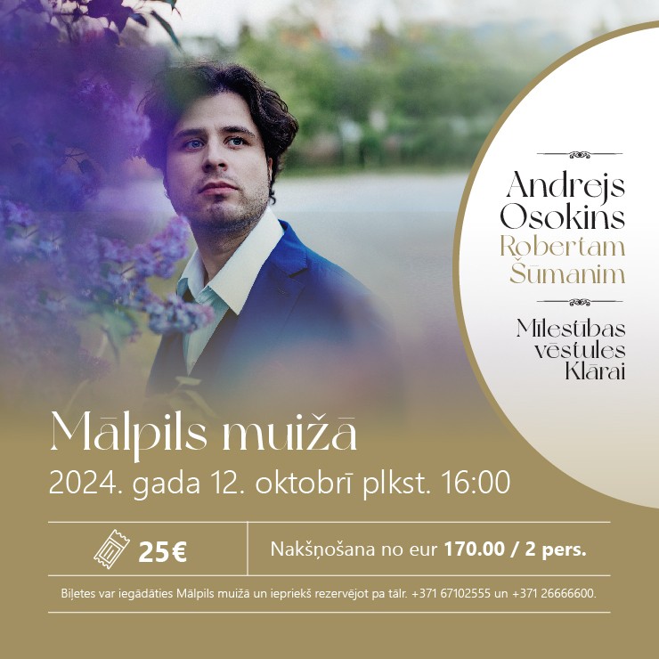 Izrādes "Andrejs Osokins Robertam Šūmanim. Mīlestības vēstules Klārai | Pēc koncerta īpaša saruna ar pianistu par mūzikas lomu mūsu dzīvēs" attels