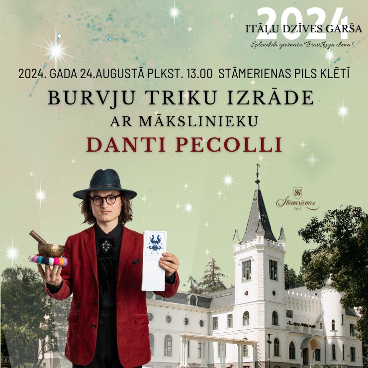 Izrādes "Burvju triku izrāde ar mākslinieku Danti Pecolli | ITĀĻU DZĪVES GARŠA" attels