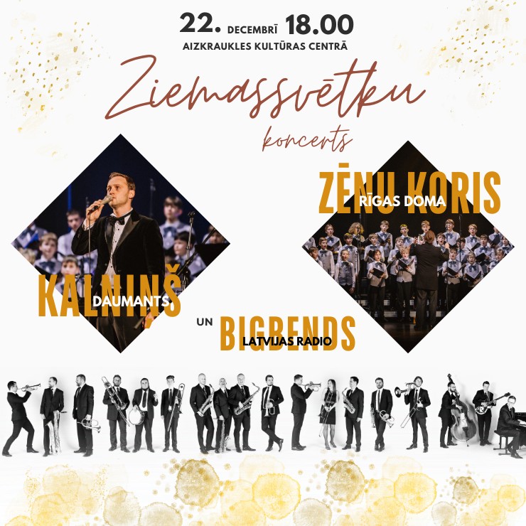 Izrādes "Daumants Kalniņš, Latvijas Radio Bigbends, Rīgas Doma Zēnu koris Ziemassvētkos" attels
