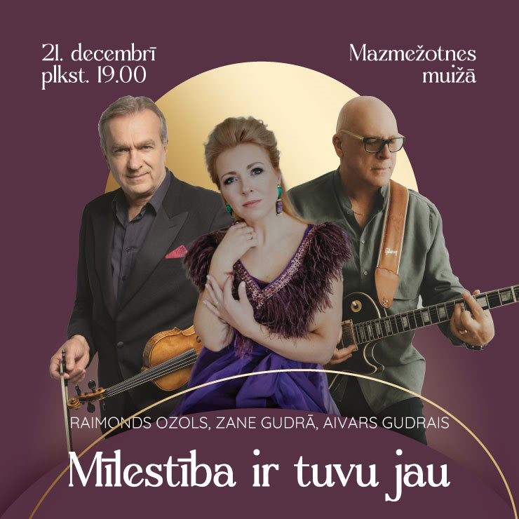 Izrādes "Ziemassvētku koncerts "MĪLESTĪBA IR TUVU JAU" kopā ar vijolnieku R.Ozolu, solisti Z.Gudro un ģitāristu A.Gudro" attels