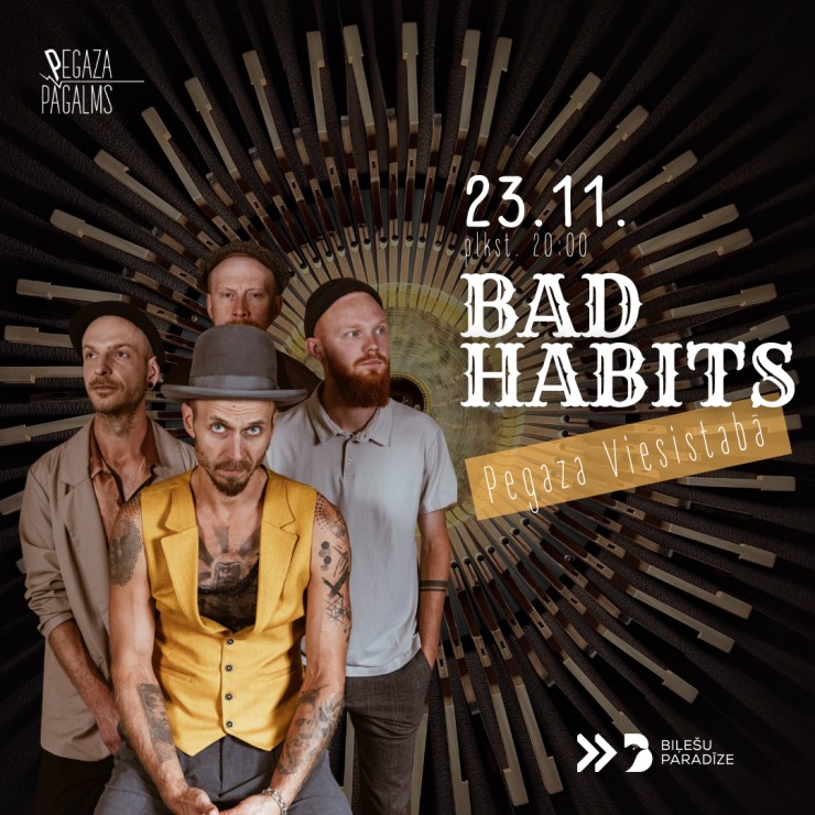 Izrādes "BAD HABITS Pegaza Viesistabā" attels