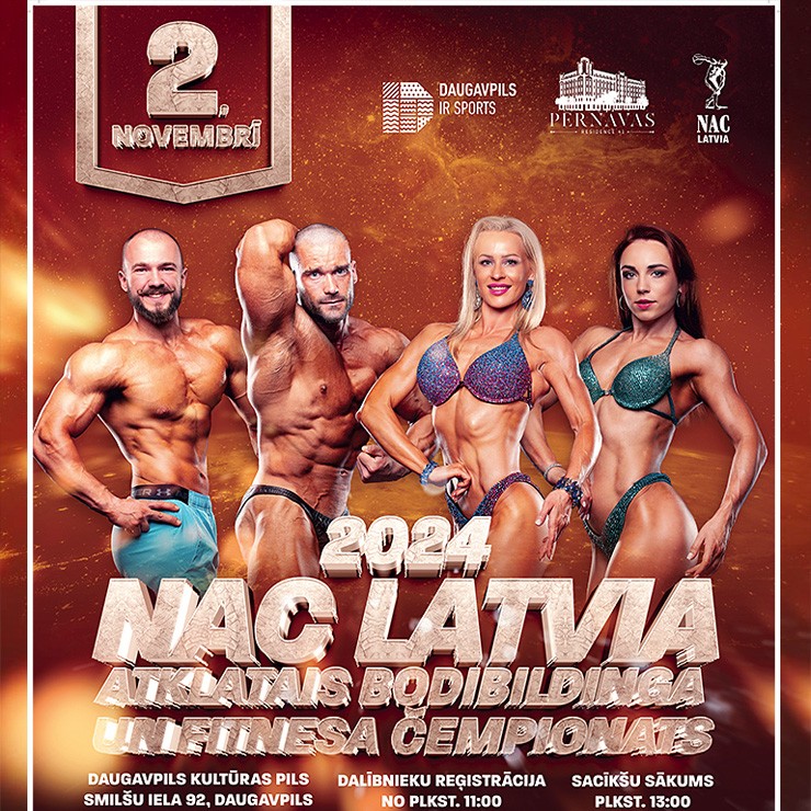 Изображение спектакля "2024 NAC Latvia Atklātais Bodibildinga un Fitnesa Čempionāts"