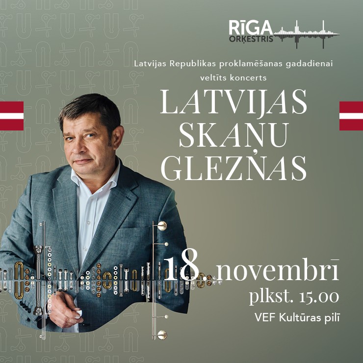 Izrādes "LATVIJAS SKAŅU GLEZNAS. Orķestris Rīga un Mihails Čuļpajevs" attels