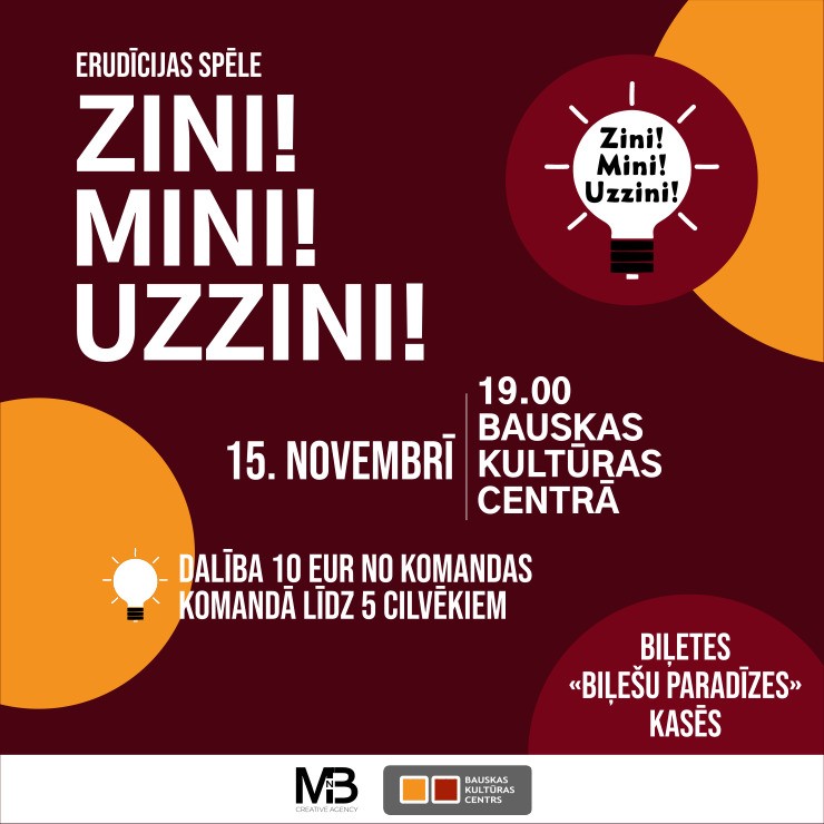 Izrādes "Erudīcijas spēle "Zini! Mini! Uzzini!"" attels