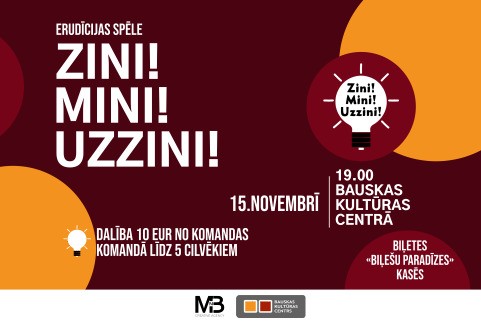 Izrādes "Erudīcijas spēle "Zini! Mini! Uzzini!"" attels