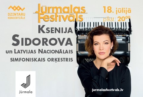Izrādes "Jūrmalas festivāls. Ksenija Sidorova un Latvijas Nacionālais simfoniskais orķestris" attels