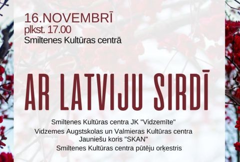 Izrādes "Ar Latviju sirdī" attels