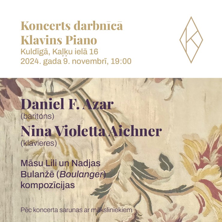 Izrādes "Dziesmu vakars | Daniels F. Azars un Nina Violeta Aišnere | Māsu Lili un Nadjas Bulandžē kompozīcijas" attels