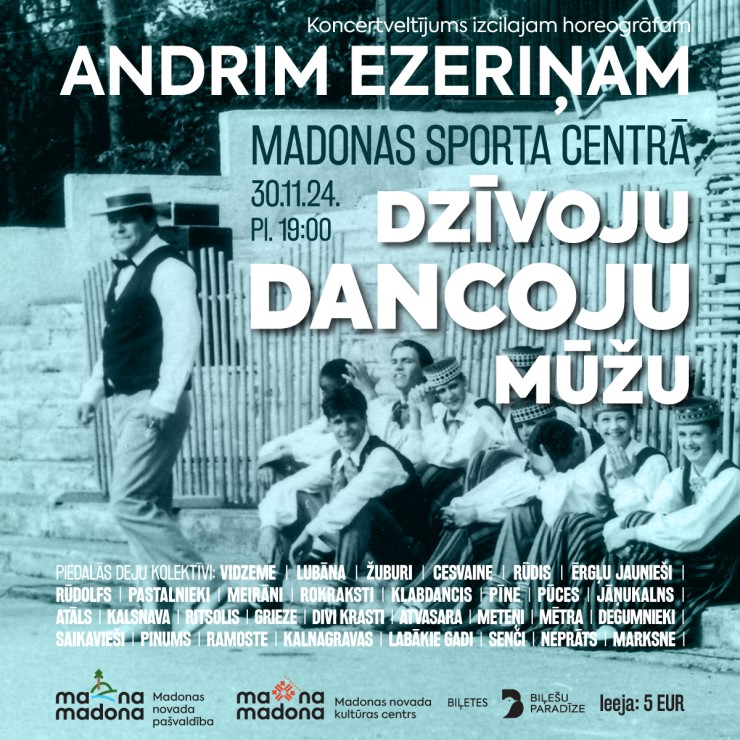 Izrādes "“Dzīvoju dancoju mūžu”. Koncertveltījums Andrim Ezeriņam" attels