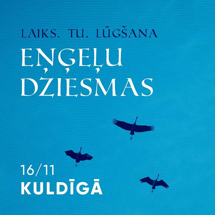 Izrādes "EŅĢEĻU DZIESMAS I Laiks. Tu. Lūgšana" attels