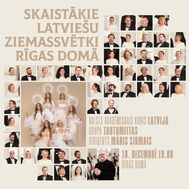 Izrādes "Skaistākie latviešu ZIEMASSVĒTKI Rīgas Domā. Koris LATVIJA, grupa TAUTUMEITAS un Māris SIRMAIS" attels