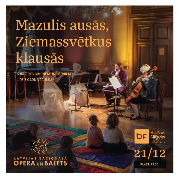Izrādes "MAZULIS AUSĀS, ZIEMASSVĒTKUS KLAUSĀS | muzikāls ceļojums apkārt pasaulei Ziemassvētku noskaņās" attels
