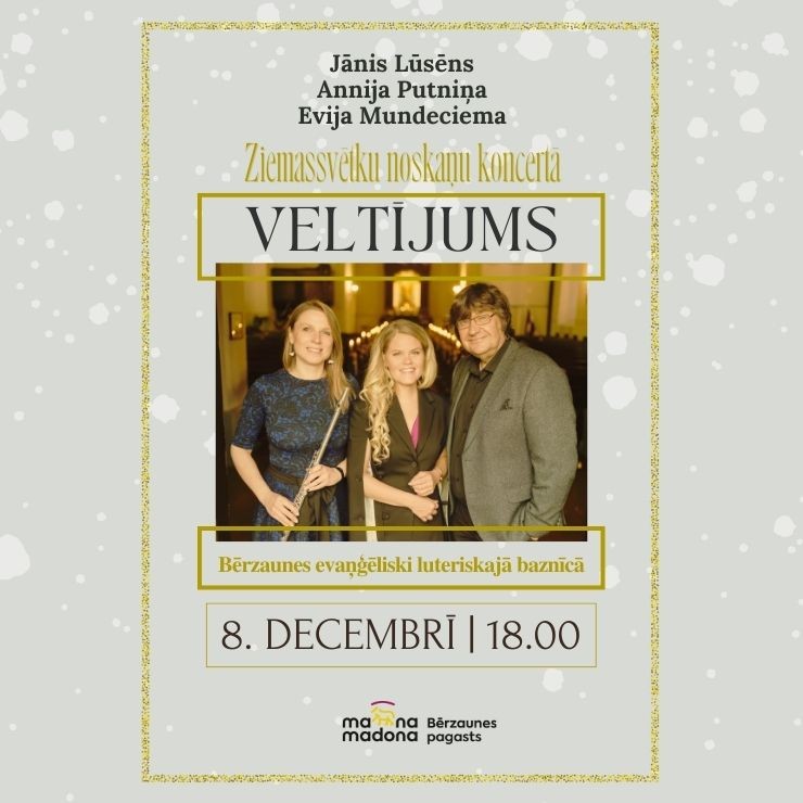 Izrādes "Jānis Lūsēns, Annija Putniņa, Evija Mundeciema ziemas koncertā VELTĪJUMS | BĒRZAUNES BAZNĪCĀ" attels