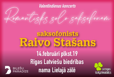 Izrādes "Valentīndienas koncerts “Romantisks solo saksofonam”. Ielūdz Raivo Stašans" attels