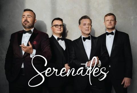 Izrādes "Serenādes ar Mārtiņu Kanteru, Normundu Rutuli, Daini Skuteli un Roberto Meloni" attels