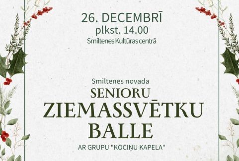 Izrādes "Senioru Ziemassvētku balle ar grupu "Kociņu kapela"" attels