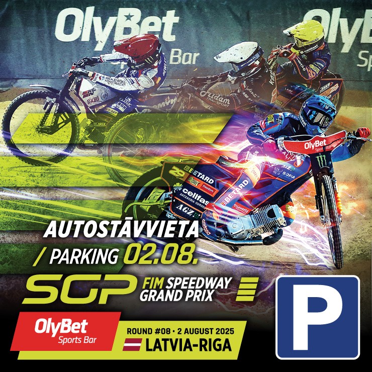 Izrādes "AUTOSTĀVVIETA/PARKING 02.08. | 2025 OlyBet FIM Speedway GP of Latvia-Riga" attels