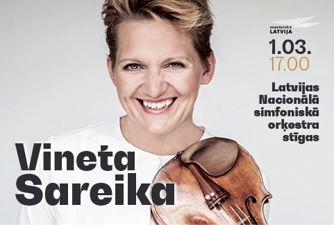 Izrādes "Vineta Sareika un Latvijas Nacionālā simfoniskā orķestra stīgas" attels