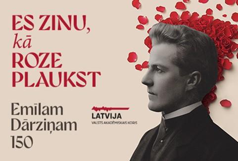 Izrādes "ES ZINU, KĀ ROZE PLAUKST. Emīlam Dārziņam 150" attels