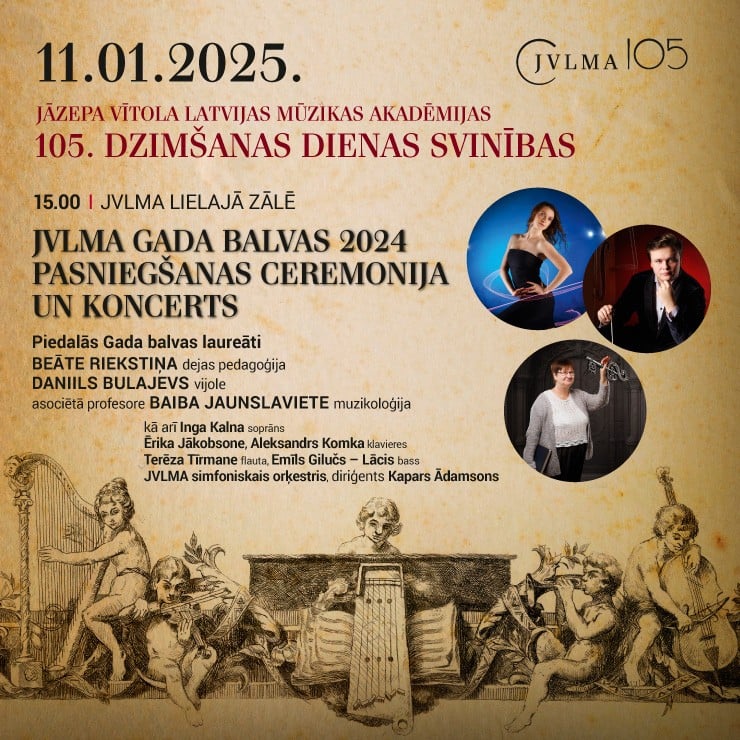 Izrādes "JVLMA – 105. GADA BALVAS 2024 pasniegšanas ceremonija un koncerts" attels