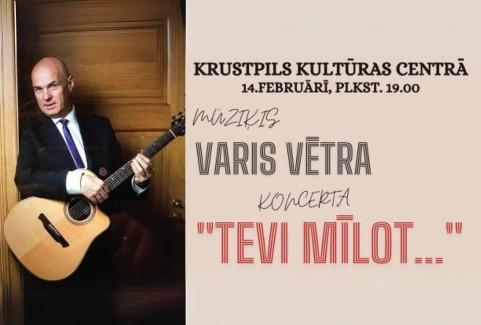Izrādes "Koncerts romantiskās noskaņās kopā ar mūziķi Vari Vētru "Tevi mīlot.."" attels