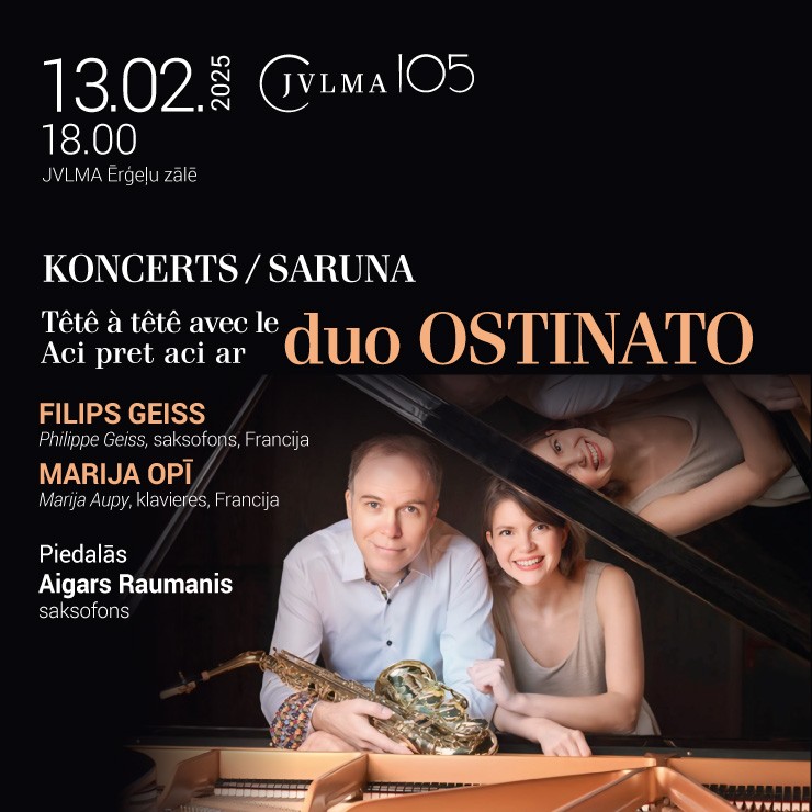 Izrādes "Koncerts /saruna ''Aci pret aci ar Duo OSTINATO''" attels