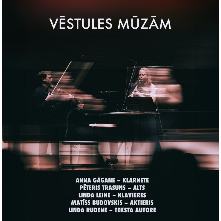Izrādes "Koncertprogramma VĒSTULES MŪZĀM | Anna Gagāne, Pēteris Trasuns, Linda Leine" attels