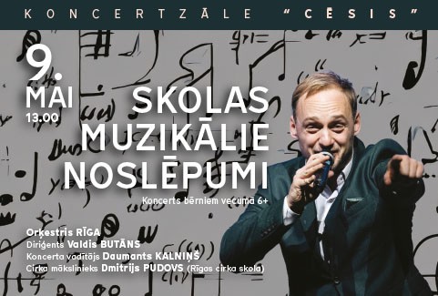 Izrādes "Muzikāla izrāde Skolas muzikālie noslēpumi Orķestris Rīga un Daumants Kalniņš" attels