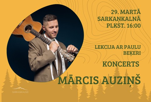 Изображение спектакля "Lekcija “Vai ir dzīve bez koksnes?” ar Paulu Beķeri un koncerts ar ģitāristu Mārci Auziņu"