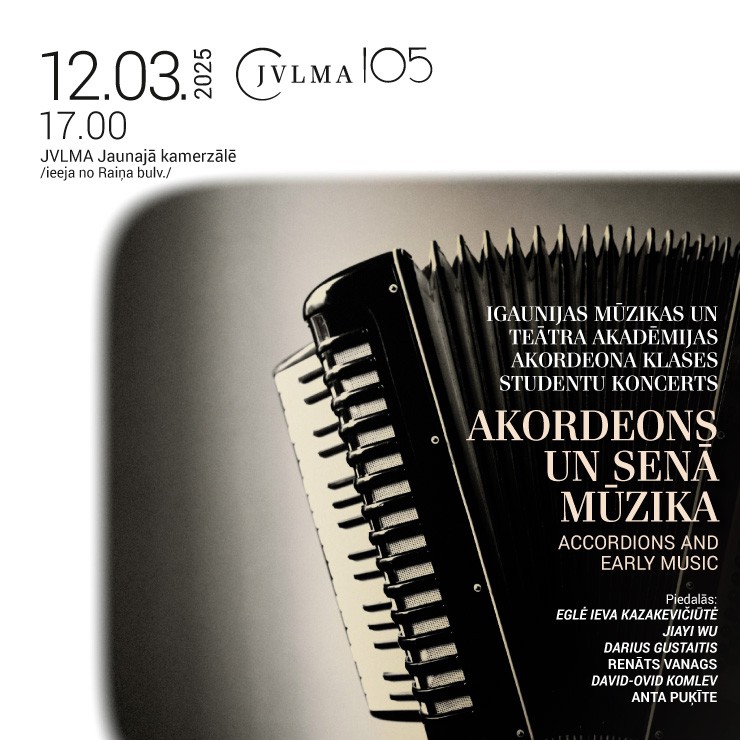 Izrādes "Igaunijas Mūzikas un Teātra akadēmijas akordeona klases studentu koncerts ‘’Akordeons un Senā mūzika / Accordions and Early Music’’" attels