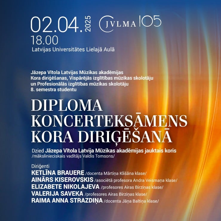 Izrādes "JVLMA studentu Diploma koncerteksāmens kora diriģēšanā" attels