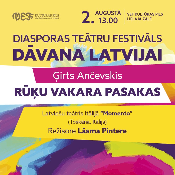 Izrādes "Diasporas teātru festivāls DĀVANA LATVIJAI | Ģirts Ančevskis “RŪĶU VAKARA PASAKAS”" attels