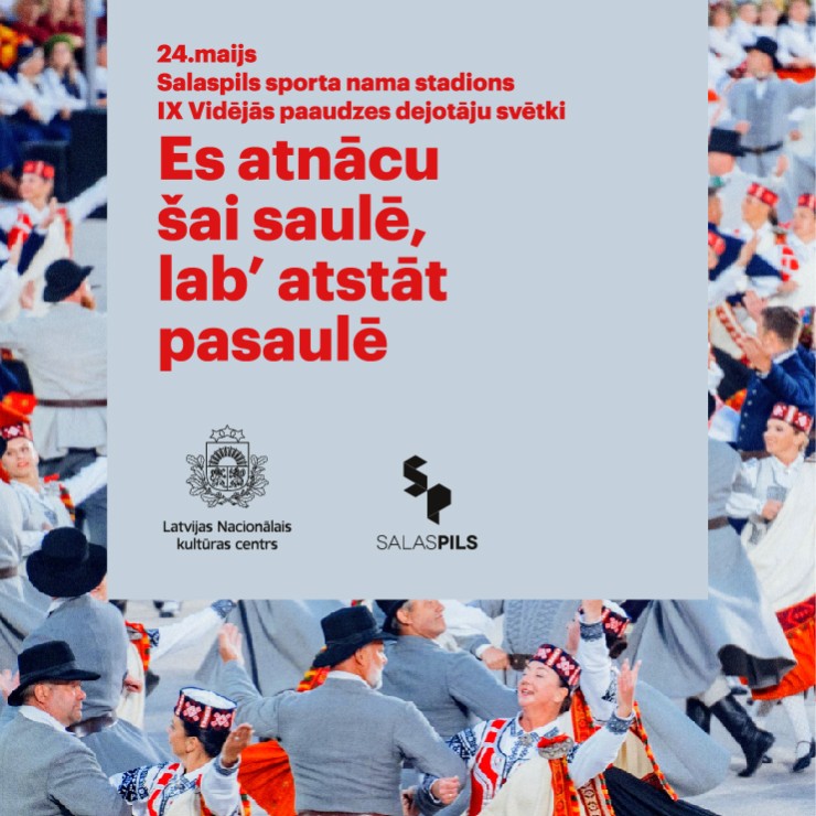 Izrādes "IX Vidējās paaudzes dejotāju svētki ES ATNĀCU ŠAI SAULĒ, LAB ATSTĀT PASAULĒ" attels