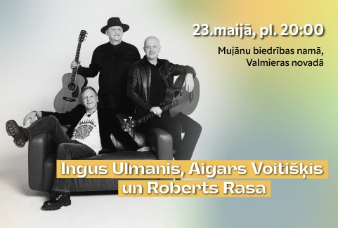 Izrādes "Ingus Ulmanis, Aigars Voitišķis un Roberts Rasa" attels