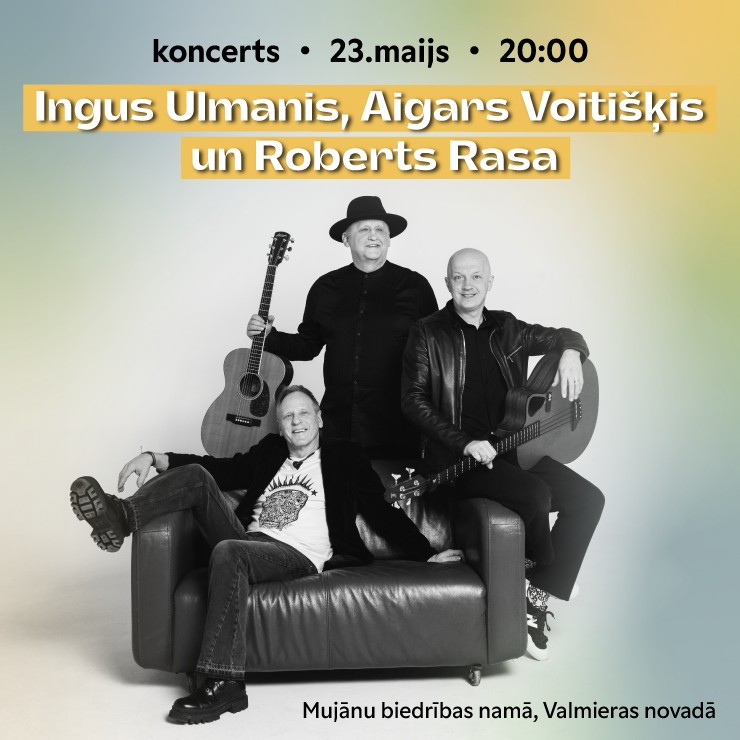 Izrādes "Ingus Ulmanis, Aigars Voitišķis un Roberts Rasa" attels
