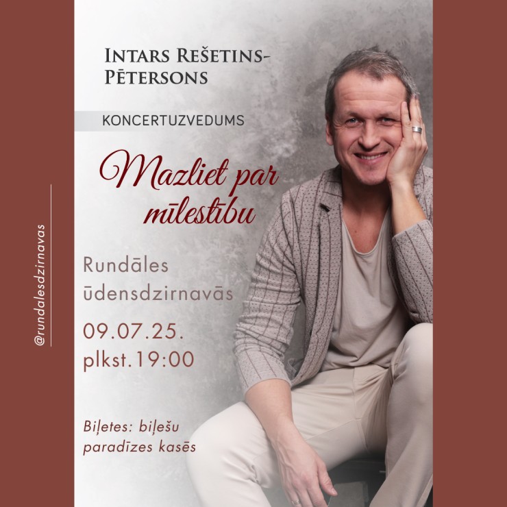 Izrādes "Intars Rešetins Rundāles ūdensdzirnavu pagalmā | Koncertuzvedums "Mazliet par mīlestību"" attels