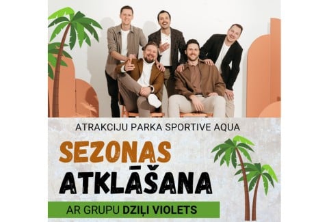 Izrādes "Sportive Aqua atrakciju parka VASARAS SEZONAS ATKLĀŠANA ar Dziļi Violets" attels