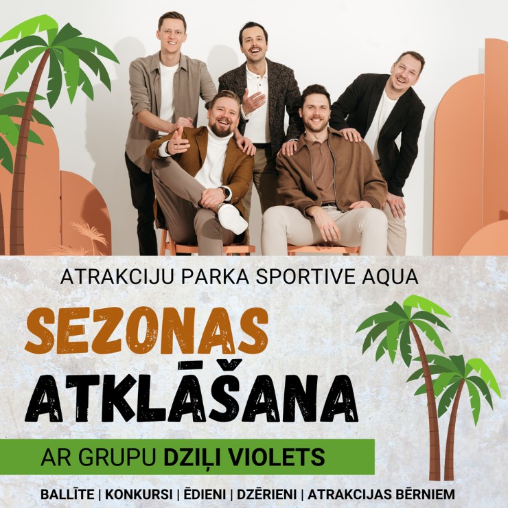 Izrādes "Sportive Aqua atrakciju parka VASARAS SEZONAS ATKLĀŠANA ar Dziļi Violets" attels