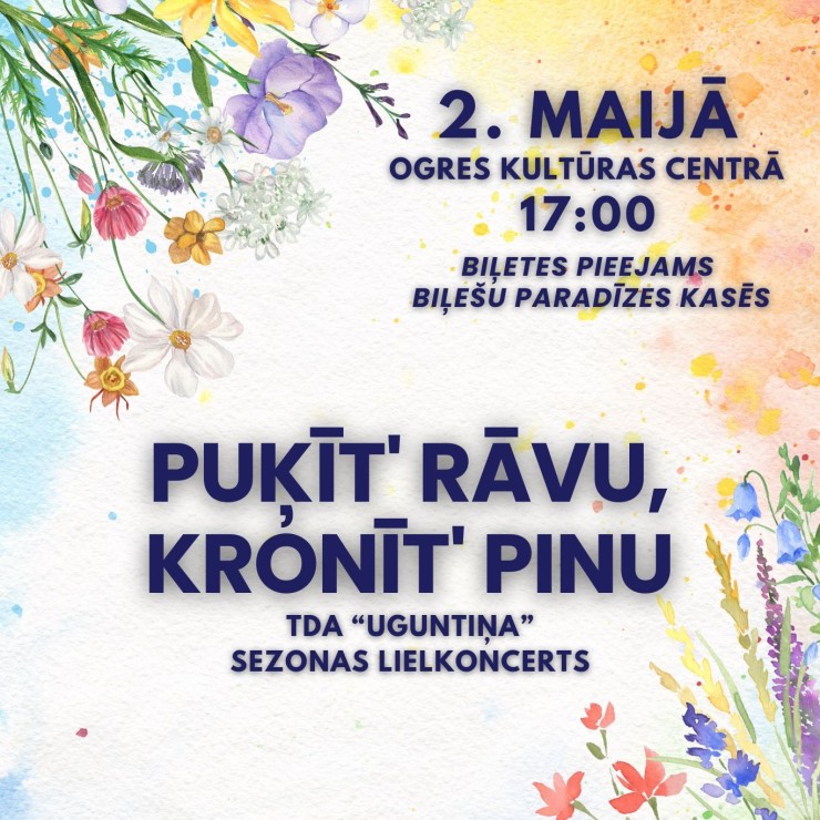Izrādes "TDA "Uguntiņa" sezonas lielkoncerts "Puķīt’ rāvu, kronīt’ pinu!"" attels
