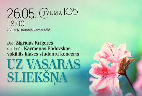 Izrādes "Doc. Zigrīdas Krīgeres un docēt. Karmenas Radovskas vokālās klases studentu koncerts “Uz vasaras sliekšņa”" attels