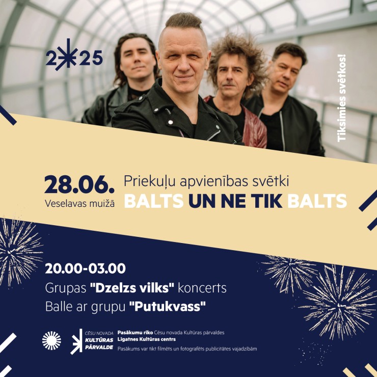 Izrādes "Priekuļu apvienības svētki BALTS UN NE TIK BALTS | Grupas "Dzelzs vilks" koncerts. Balle ar grupu "Putukvass"" attels