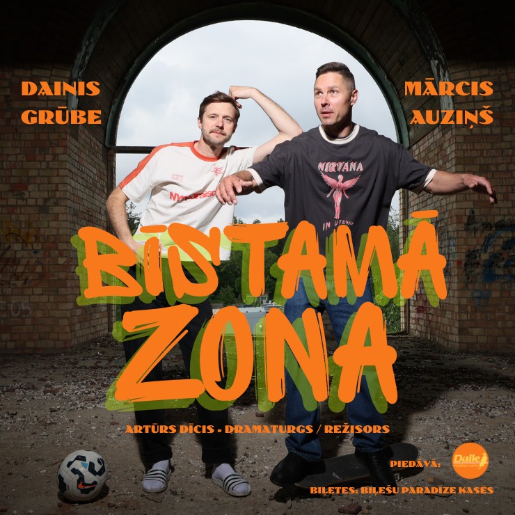 Izrādes "BĪSTAMĀ ZONA l Dainis Grūbe un Mārcis Auziņš" attels