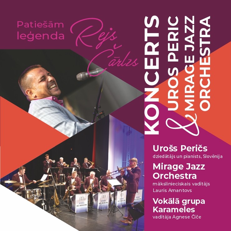 Izrādes "Mirage Jazz Orchestra & Uros Peric (Slovēnija) koncerts “Patiešām leģenda. Rejs Čārlzs”" attels