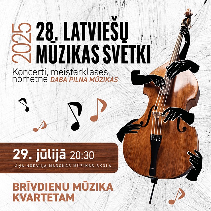 Izrādes "28. latviešu mūzikas svētki | Brīvdienu mūzika kvartetam" attels