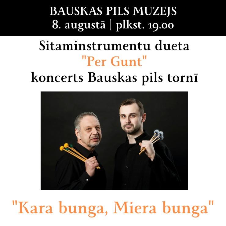 Izrādes "Sitaminstrumentu dueta "Per Gunt" koncerts Bauskas pils tornī" attels